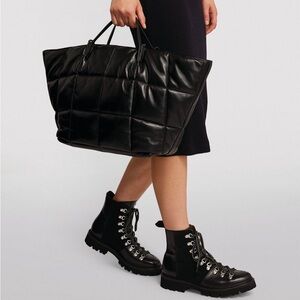 NWT All Saints Leather Nadaline Quilted Tote Bag